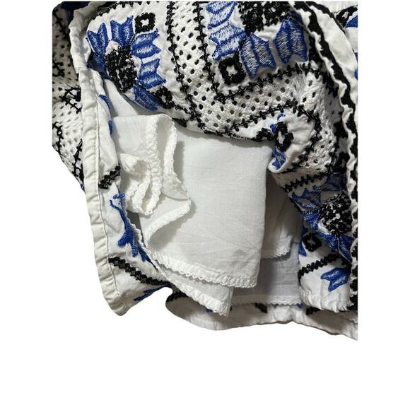 Anthropologie Sweetheart Embroidered Floral Mini Dress Size 16W Blue Beachy NWT - Picture 6 of 9